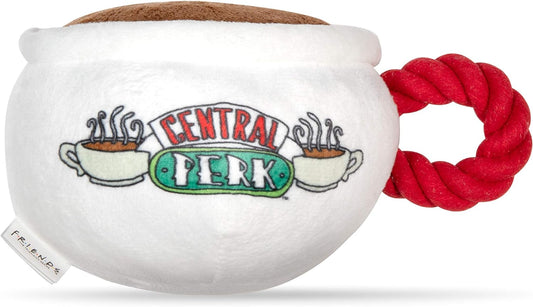 Friends TV Show Central Perk Coffee Cup Plush Dog Toy with Squeaker - Officially Licensed, Iconic Design for Endless Entertainment